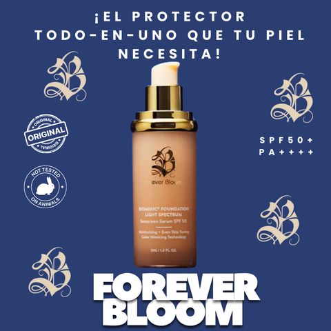 Forever Bloom - Proctector, Base, Crema Fundación Bio Mimic 4 en 1